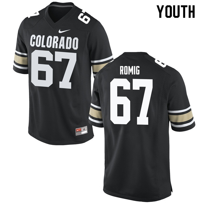 Youth #67 Joe Romig Colorado Buffaloes College Football Jerseys Sale-Home Black - Click Image to Close